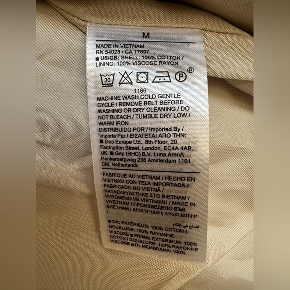 NWT Banana Republic Oversized Italian Twill Trench Coat Beige Medium - Picture 11 of 15